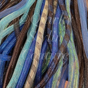 Blues & black Cyberlox hair falls Gothic EDM rave cyberpunk festival hair accessory dread falls cybergoth doof dreadlock headpiece raver wig