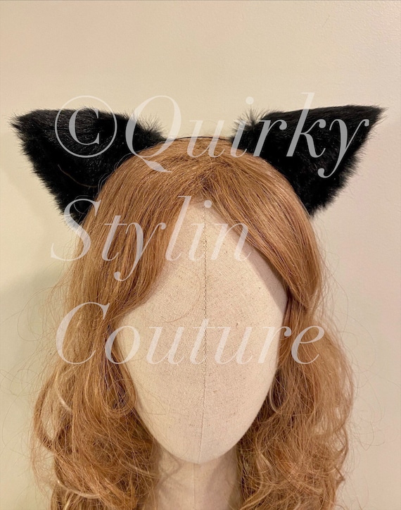Katzen Kostüm-Set für Mädchen mit Haarreif Halsband und Schwanz Katzenohren 