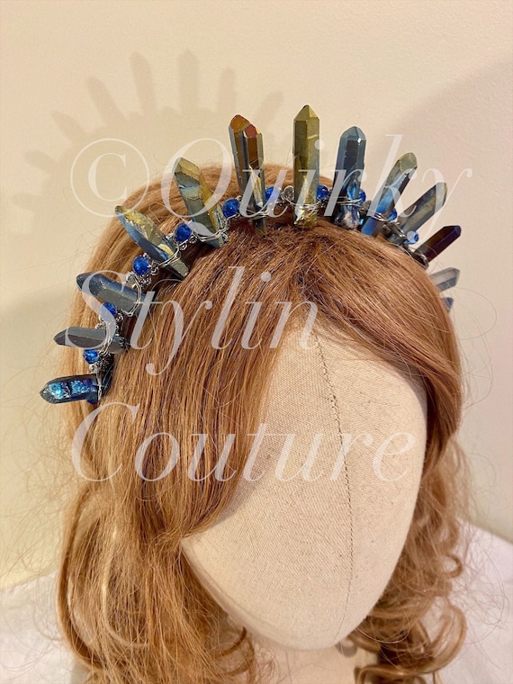 Spikes / Crystal Headband Celestial Star Clear Quartz Crystal Jewel Spike Halo Crown  main image 3
