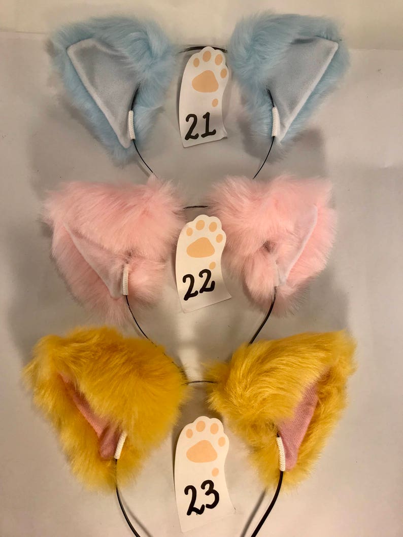 23 COLOURS Cat Ears Headband Cosplay Festival Neko Rave Etsy