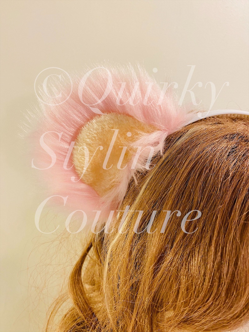 Pink Bear Ears Cute Pastel Otaku Lolita Rave Ear Headband Ewok - Etsy