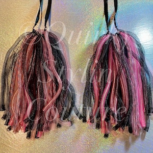 Pink Black Cyberlox hair falls gothic rave cyber punk festival EDM pastelgoth accessory dread falls cybergoth decora dreadlock wig headpiece