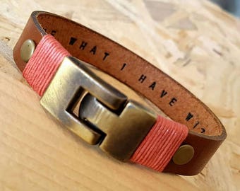 Father's Day Sale Gift for Dad Man Personalized Leather Bracelet for Men Customized boyfriend Gift Coordinate Leather Man Bracelet