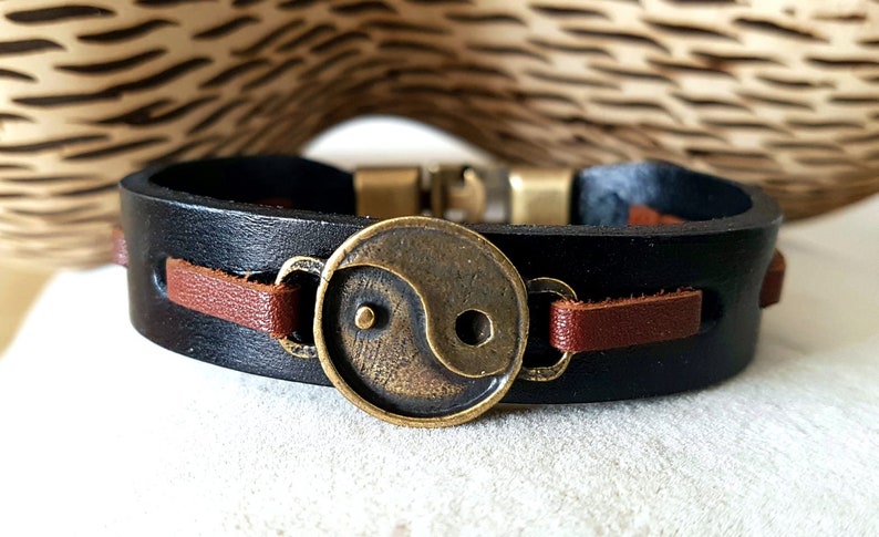 Father/'s Day gift for Dad Men Bracelet Anniversary gift for boyfriend,boyfriend birthday gift for husband Yin Yang Leather Man bracelets