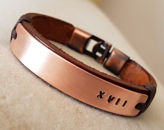 Personalized Bracelet Father's Day Gift for men latitude longitude gift Custom Leather Men Bracelet Men Anniversary Gift for Husband