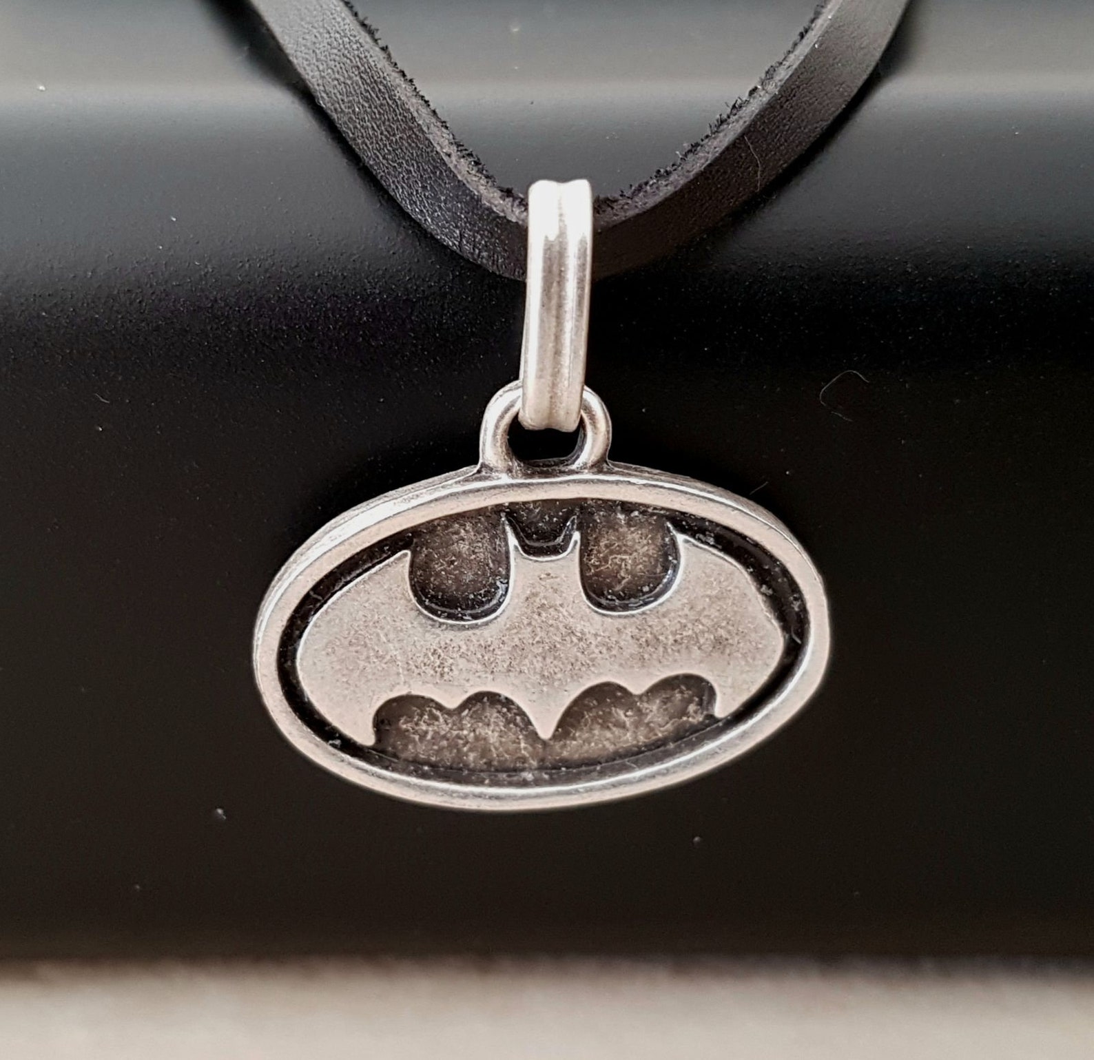 Handmade BATMAN leather Necklace for Man BATMAN necklace Etsy