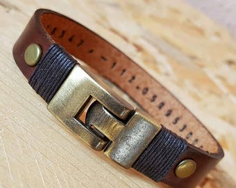Father’s Day Gift for Dad Man Accessories fro Man Personalized Leather Bracelet Gift for Man Leather Jewelry Hidden Message Bracelet