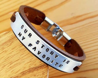 Gift for Men Christmas gift Personalized Bracelet Leather Bracelet for Husband Leather Man Personalized Leather Mens Bracelet Gift Engraved