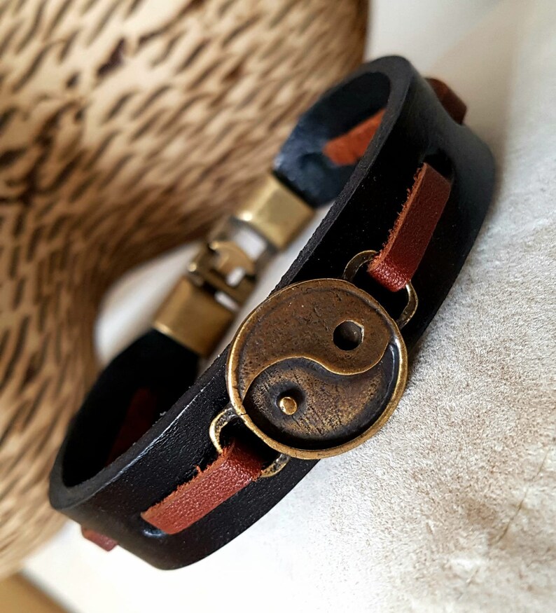 Father/'s Day gift for Dad Men Bracelet Anniversary gift for boyfriend,boyfriend birthday gift for husband Yin Yang Leather Man bracelets