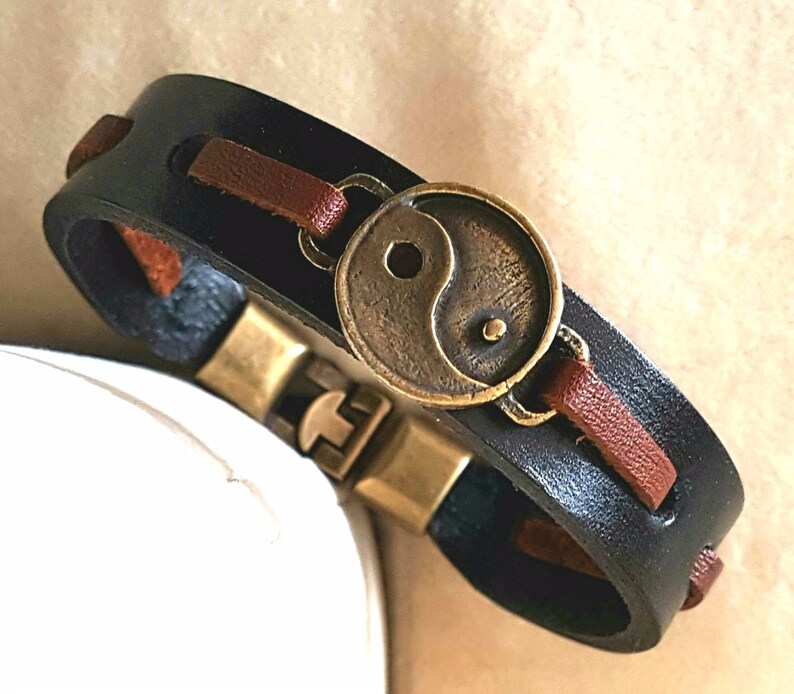 Father/'s Day gift for Dad Men Bracelet Anniversary gift for boyfriend,boyfriend birthday gift for husband Yin Yang Leather Man bracelets