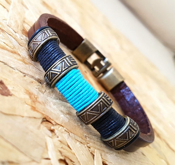 Leather Bracelet Christmas Gift for Mens Accessories Leather Jewelry for  Men Anniversary Gift for Man - Main Image