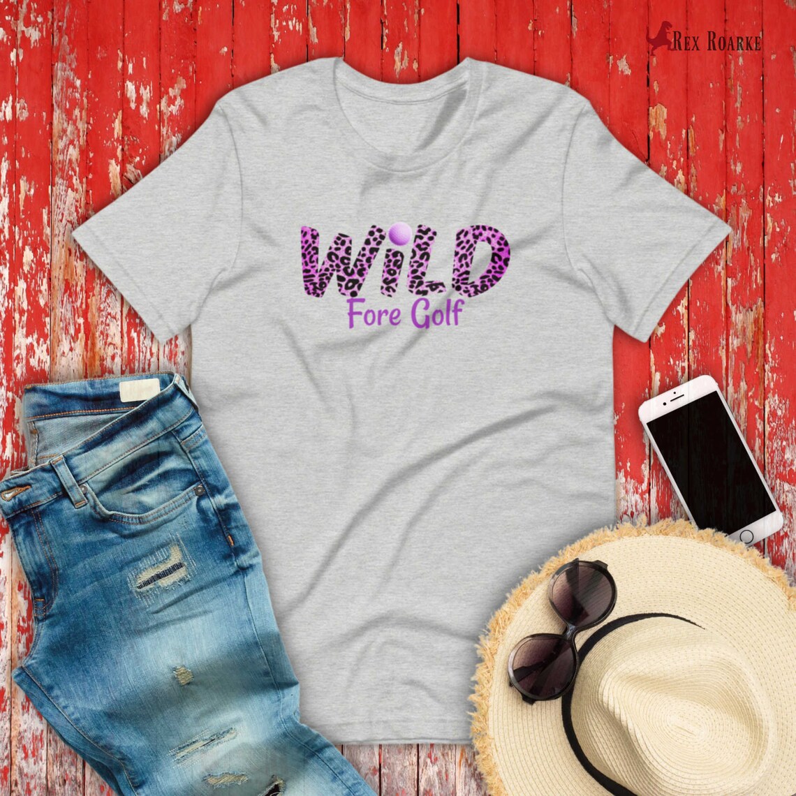 Wild Leopard Fore Golf TShirt Animal Print Golfing Shirt Etsy