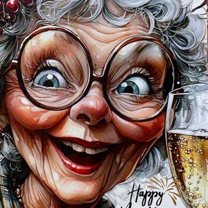 A7 2er Klappkarte Happy New Year Omi  Artikel-Nr. 00214