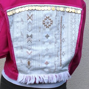 Pink boho denim jacket image 2