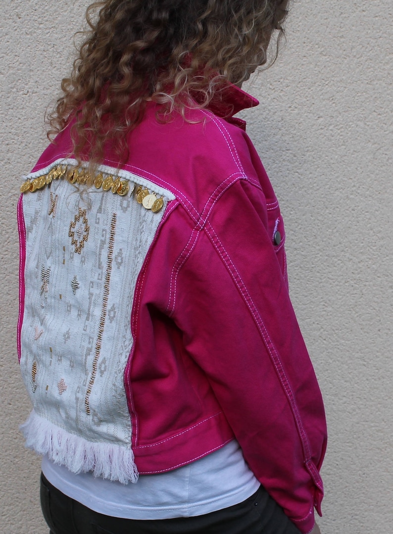 Boho rosa Jeansjacke Bild 1