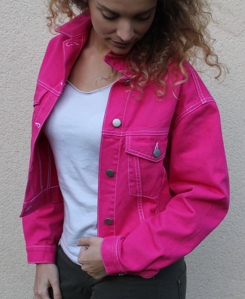 Boho rosa Jeansjacke Bild 5