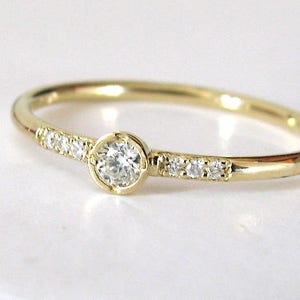 Yellow Ring Diamond 14k Solid Gold Engagement Ring Wedding - Etsy