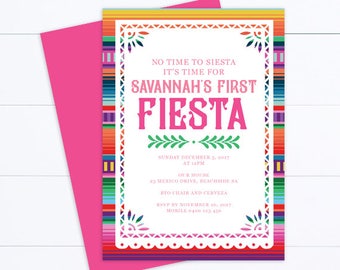 Mexican Fiesta Invitation/ Printable Birthday Invite/ Fiesta Invitations/ Girl Fiesta Birthday Invitations/ Mexican Party Invite