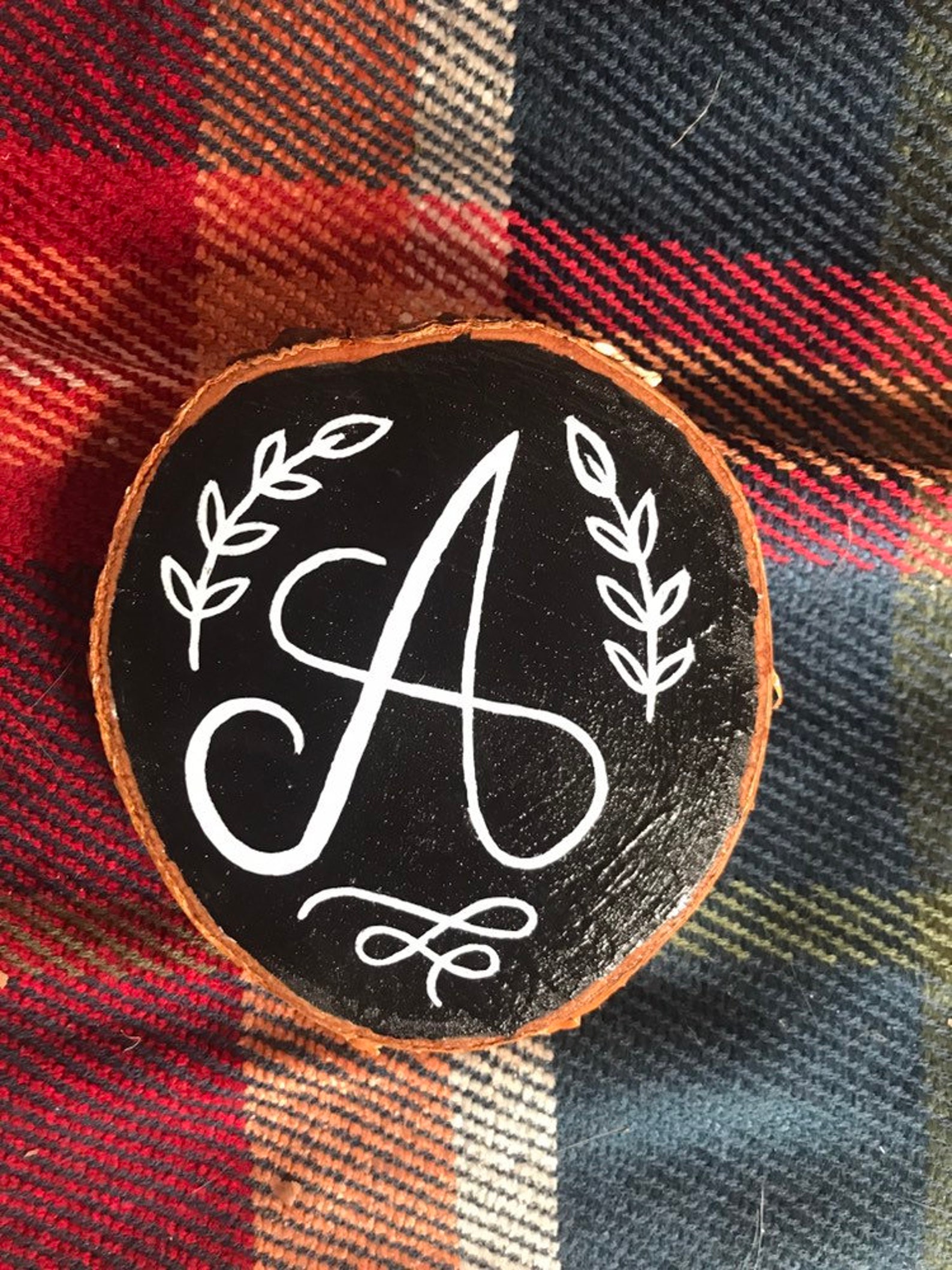Personalised Wooden Coaster Letter 'A' Etsy New Zealand