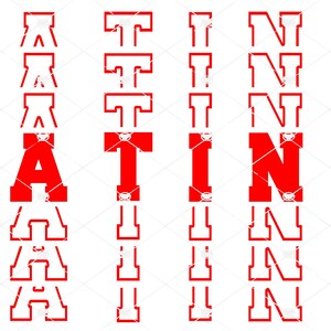 Latina SVG Cutting File, Latina Digital Download; Lettres miroirs