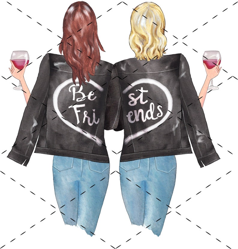 One Custom Printable Best Friend Art/Custom BFF Design/Best Etsy