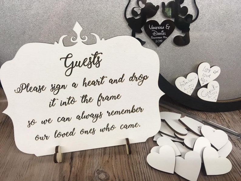 Minnie Mickey Mickey red bow hearts Disney inspired wedding guest book drop box guests