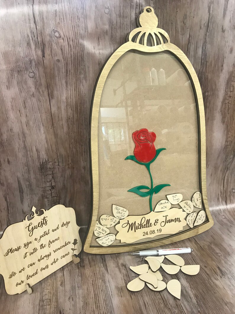 Beauty and the Beast Rose Bell Dome Jar Themed Wedding Drop Etsy