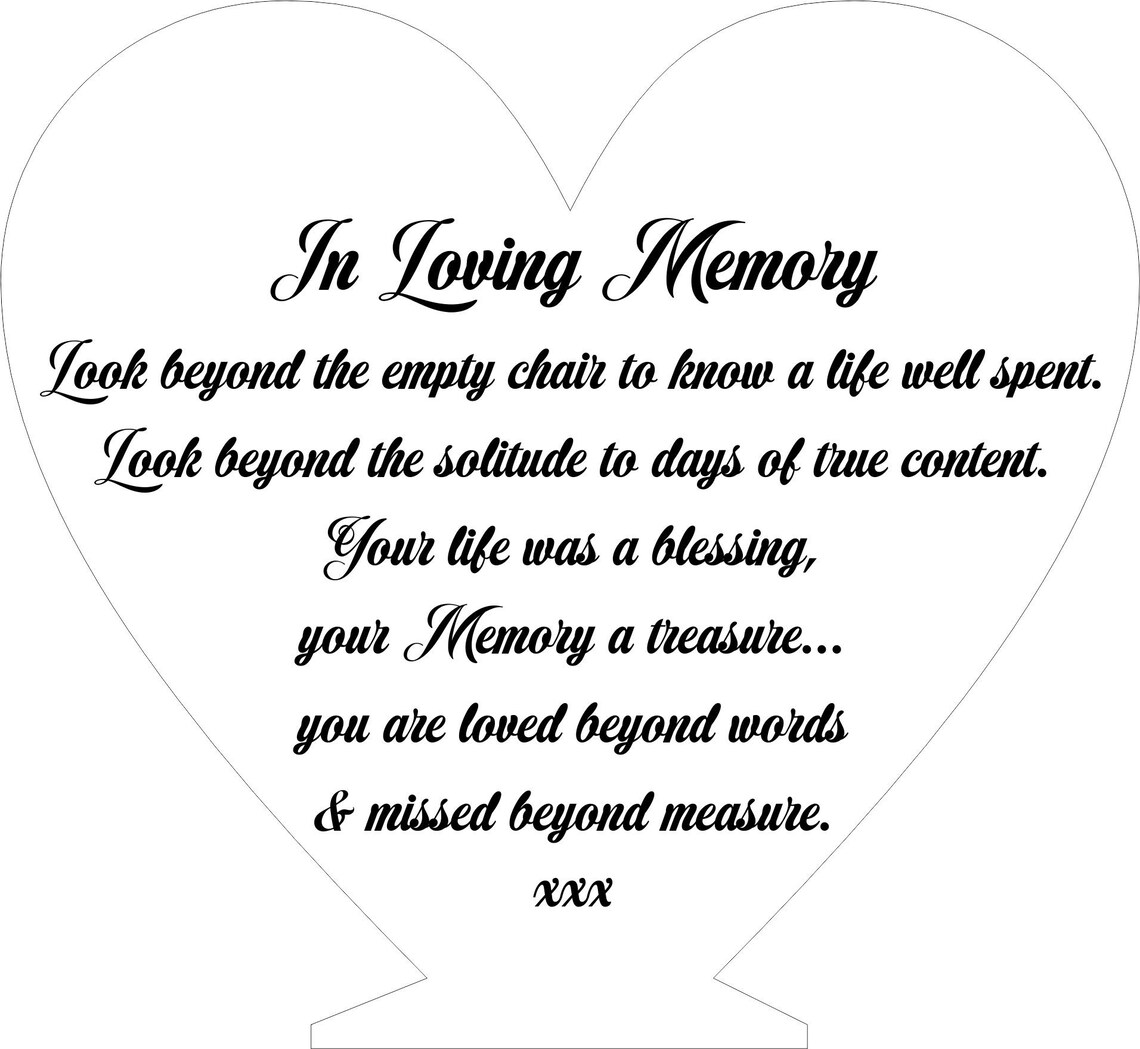 Personalised Loved Ones in Heaven Memorial Bereavement Gift Etsy UK