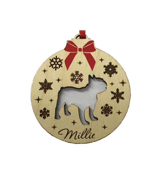 Akita pet dog Christmas personalised engraved birch plywwod xmas bauble