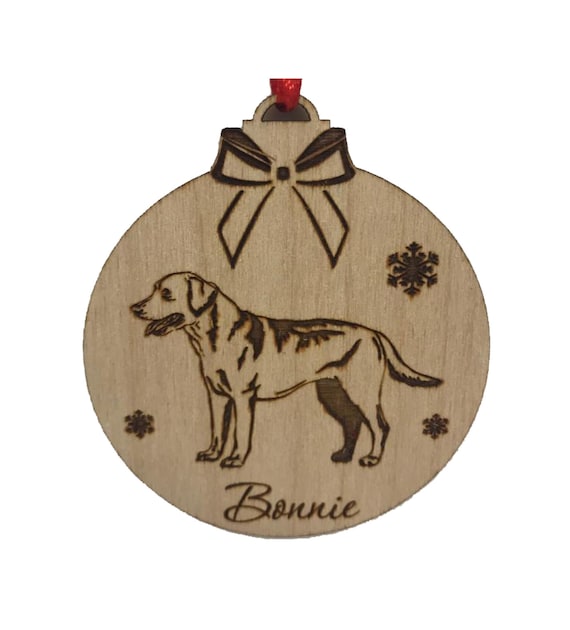 Akita pet dog Christmas personalised engraved birch plywwod xmas bauble