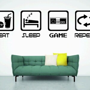 Eat Sleep Play Boys Bedroom Wall Art Gamer Xbox Gaming Wall Etsy