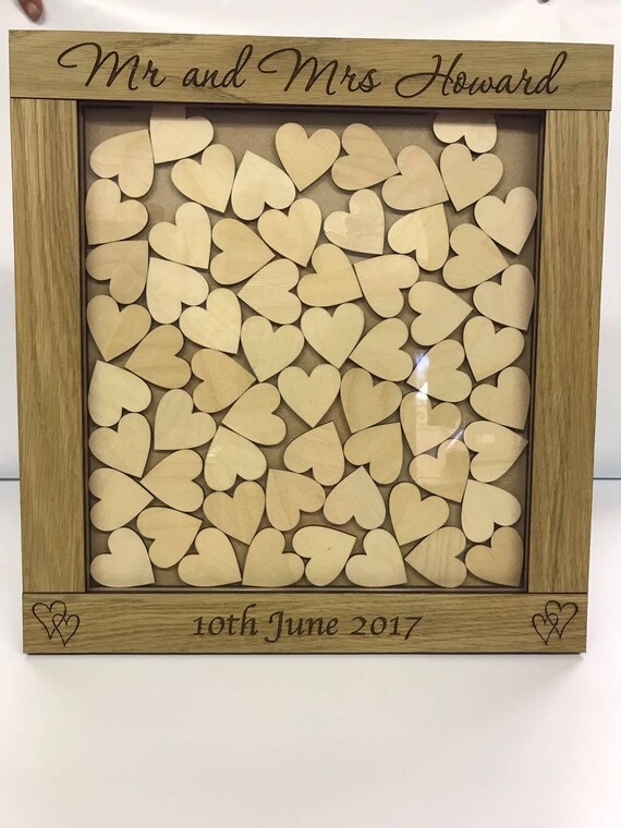 Details about   Personalised Oak Wedding Drop box Guest Book including Hearts