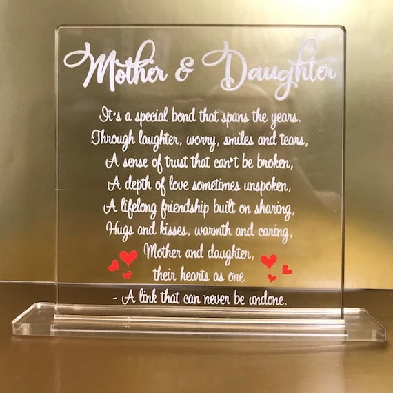 Happy Mothers Day Engraved Gift Mother Daughter Mum Special Etsy