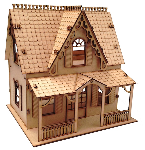 plain wooden dolls house