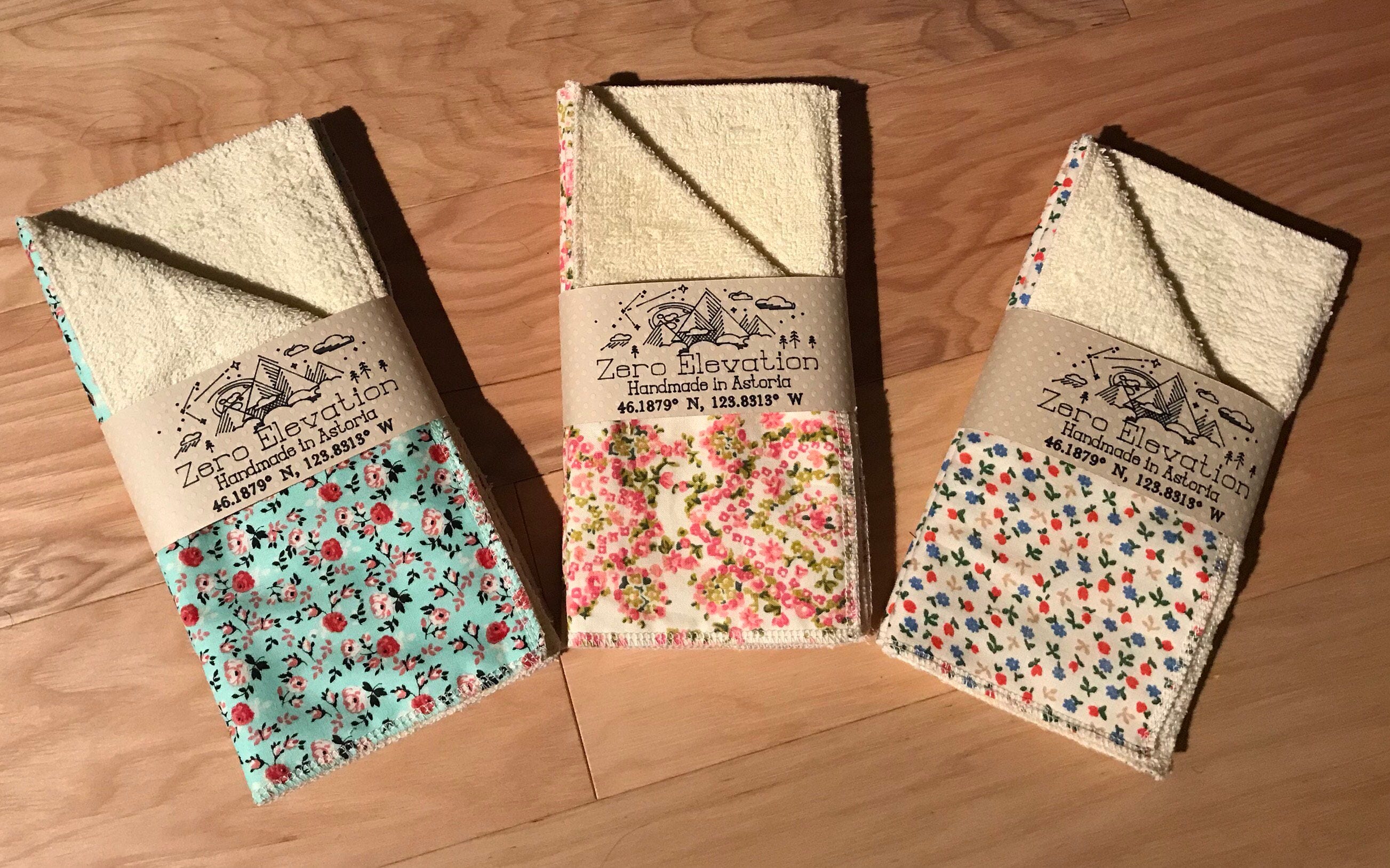 Handmade Washcloths Floral Washcloth Serged Washcloth Pack Etsy