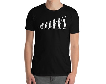Camiseta de tenis - Fun Evolution Of Man Style Tee, deporte minimalista o regalo de pasatiempo para él