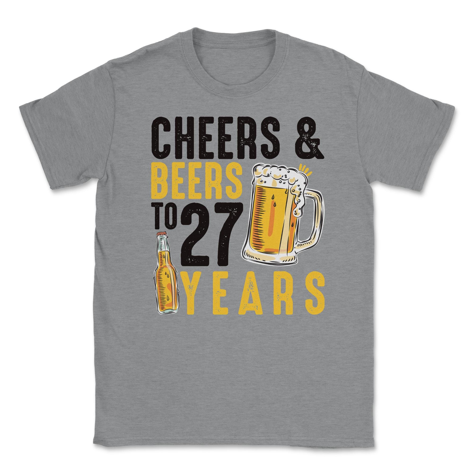 27th Birthday Gifts Drinking Shirt for Men or Women Cheers - Etsy