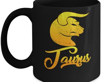 Vintage Taurus Mug Zodiac Mug Sign Graphic Retro Horoscope Birthday Gift Idea