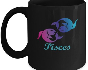 Pisces Water Sign Graphic Zodiac Mug Birthday Gift Idea Horoscope Mug Gifts