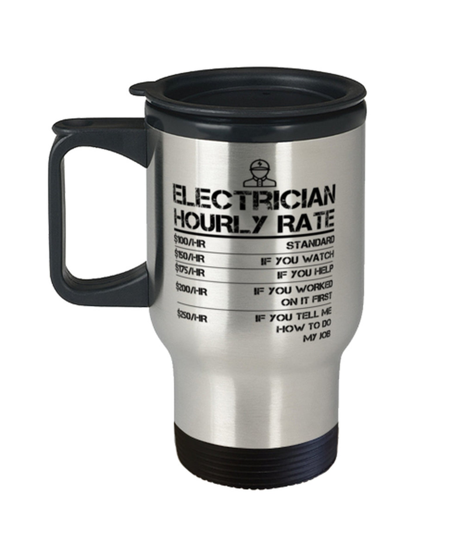 Electrician hourly rate funny gift travel mug for men labor etsy