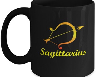 Sagittarius Fire Sign Graphic Zodiac Mug Birthday Gift Idea Horoscope Mug Gifts