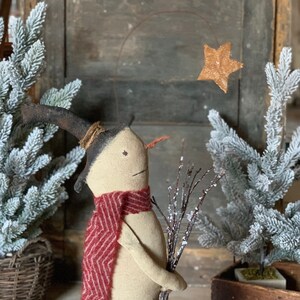 ⛄️Grungy Primitive Snowman Snowflakes Stars Farmhouse Tray CLOTH Mat Candle Tree 