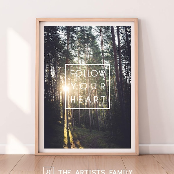 Inspirational Saying Quote Phrase Text DOWNLOADABLE PRINT Photography Wall Art Forest Woods Modern Contemporary Nature Printable Sunrise Sun