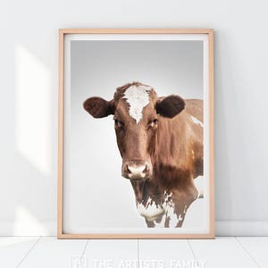 Cow Downloadable Prints Peekaboo Animals Nursery Decor For Kids Children Room Wall Art Farm Photography Printable Modern Farmhouse