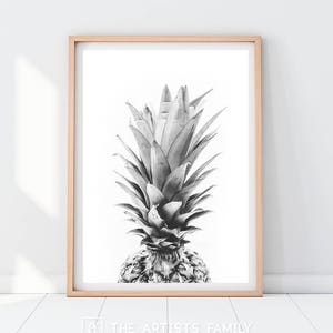 Pineapple Print Downloadable Prints Black and White Art Pineapple Wall Art Photography Prints Contemporary Print Minimalist Print Monochrome