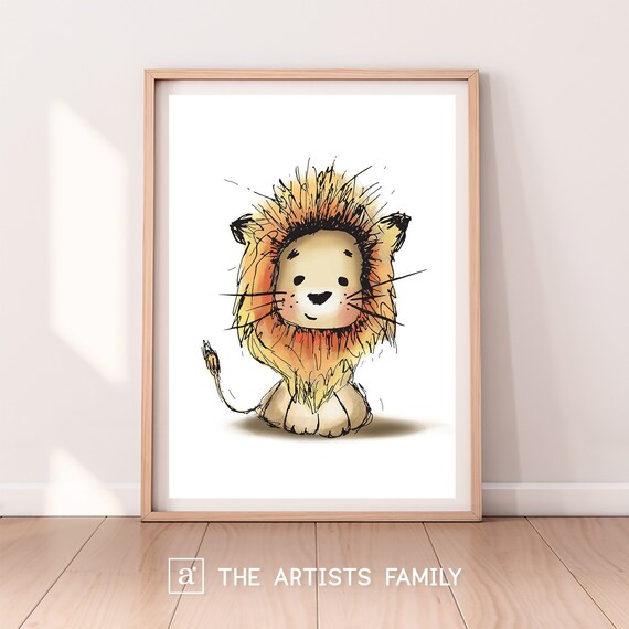 baby lion cartoon drawing