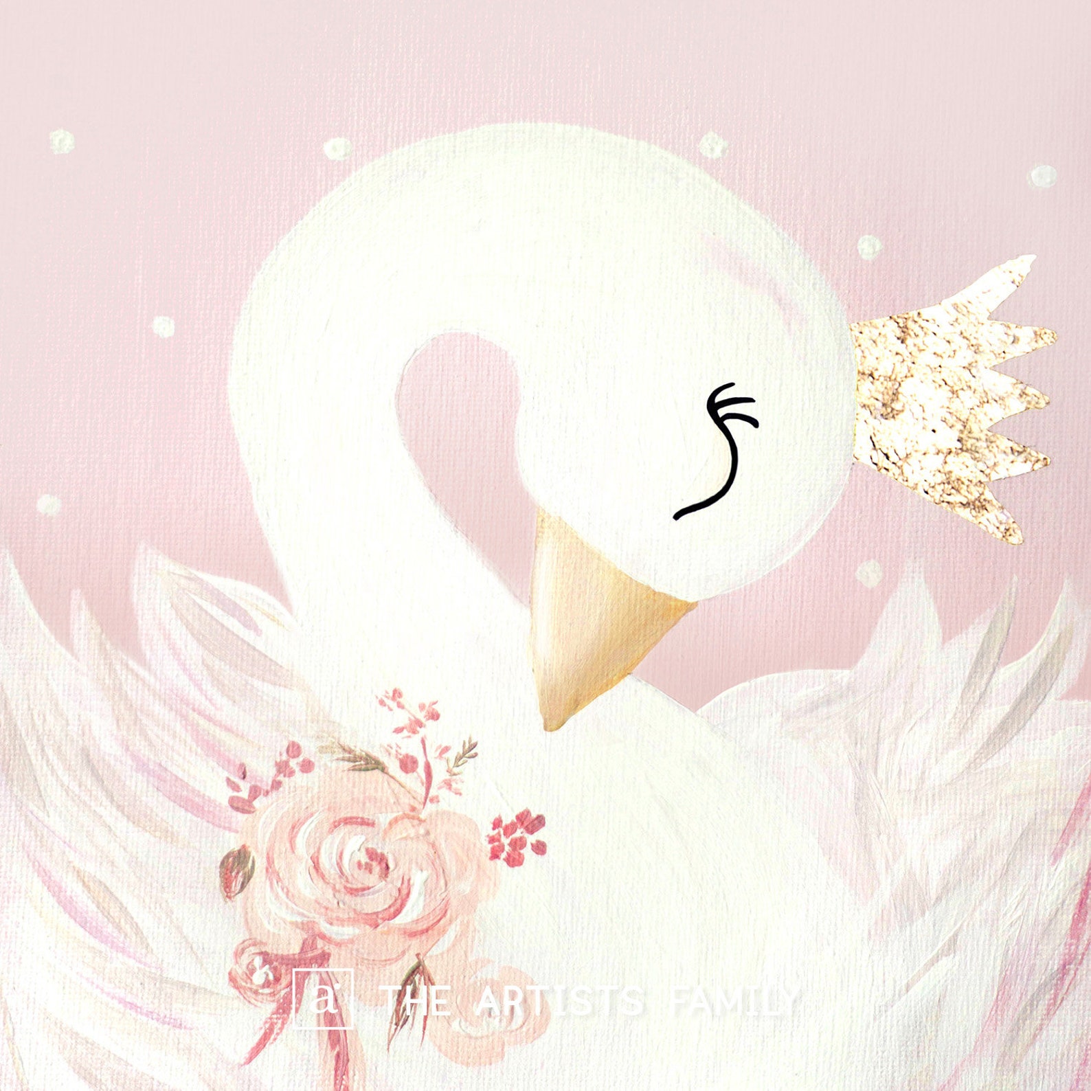 Swan Princess Print Downloadable Prints Pink Art Nursery Decor Painting ...