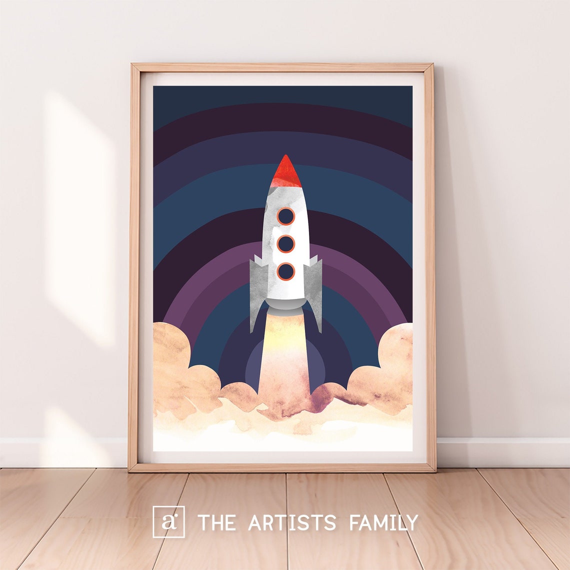 Rocket Downloadable Print Space Rocket Ship Wall Art Nursery Etsy
