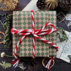 Green Harlequin Pattern Paper Fibre 42cm x 29.7 (A3)  Size Wrapping Paper Sheet
