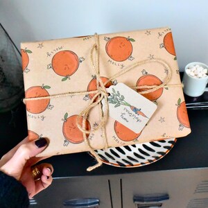 Carta da regalo natalizia personalizzata Satsuma divertente / Carta da regalo natalizia riciclabile/divertente / Carta da regalo Satsuma/Arance / Ecologica